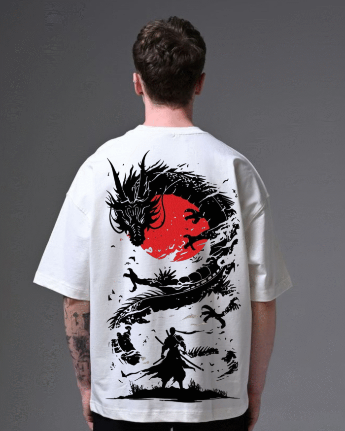 printed t-shirts Samurai Dragon printed t-shirt oversized printed t-shirt Echores printed t-shirts streetwear printed t-shirts