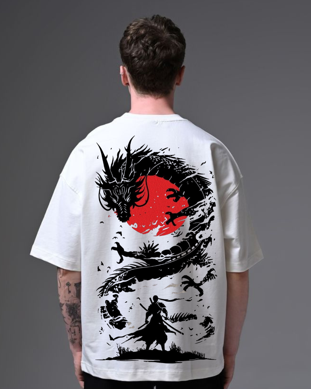 1 printed t-shirts Samurai Dragon printed t-shirt oversized printed t-shirt Echores printed t-shirts streetwear printed t-shirts