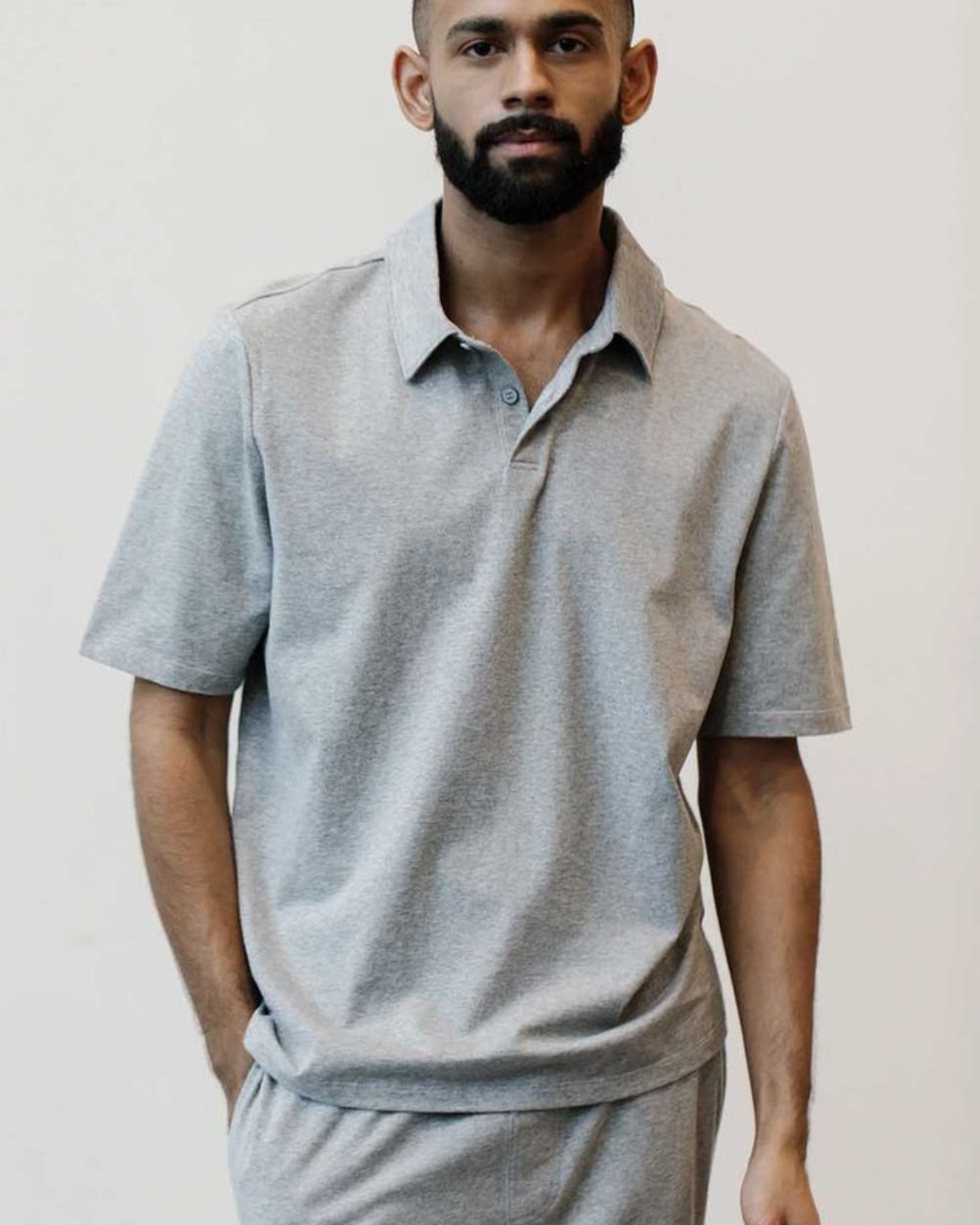 10 “Plain gray polo t-shirt unisex minimal streetwear by Echores”