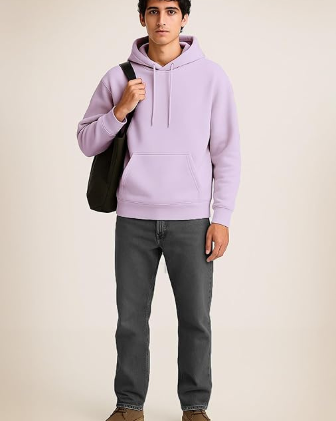 10 Plain Lavender Hoodie with Front Pocket – Unisex Comfort by Echores - Image 3