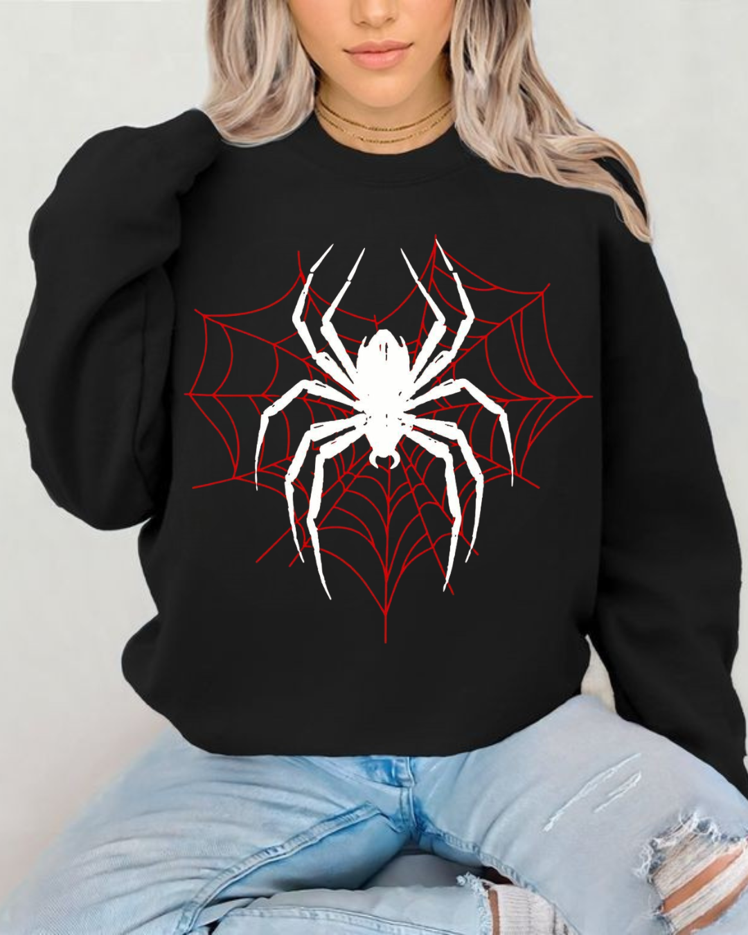 11 “Oversized spider printed black sweatshirt unisex streetwear by Echores”