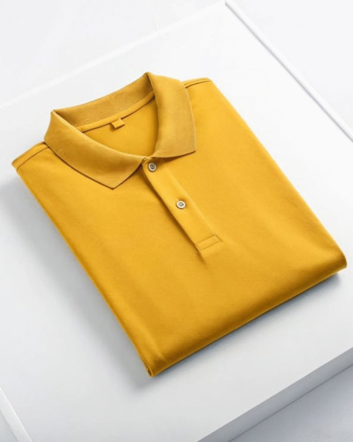 “Plain yellow polo t-shirt unisex minimal streetwear by Echores”