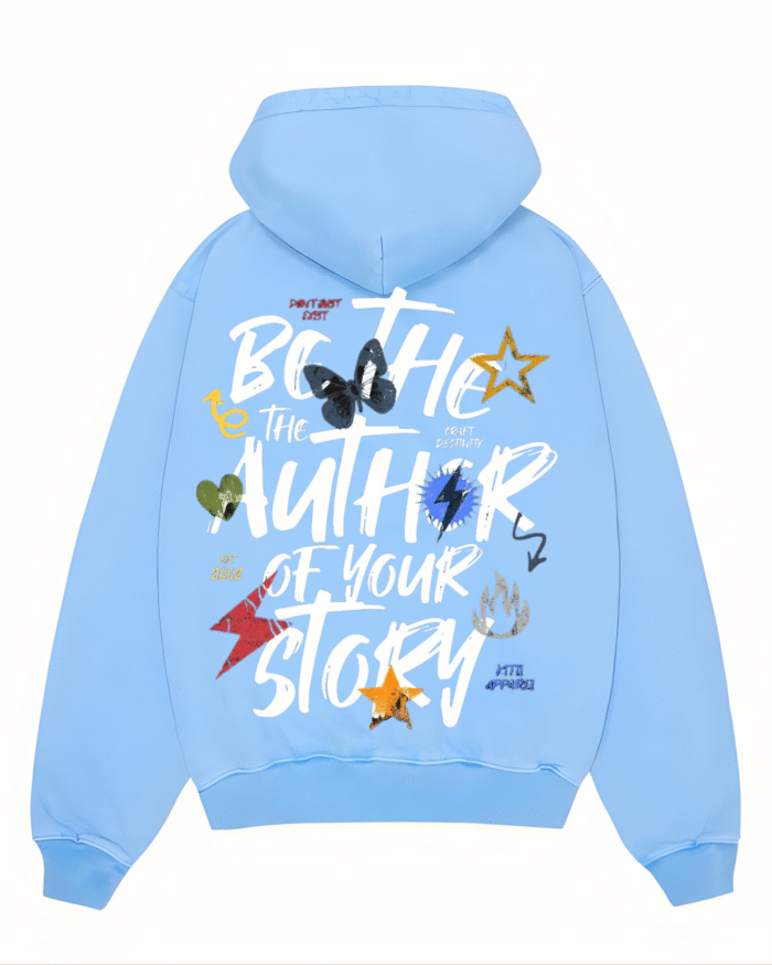 Be the Author of Your Story Hoodie – Oversized Sky Blue Inspirational Hoodie by Echores