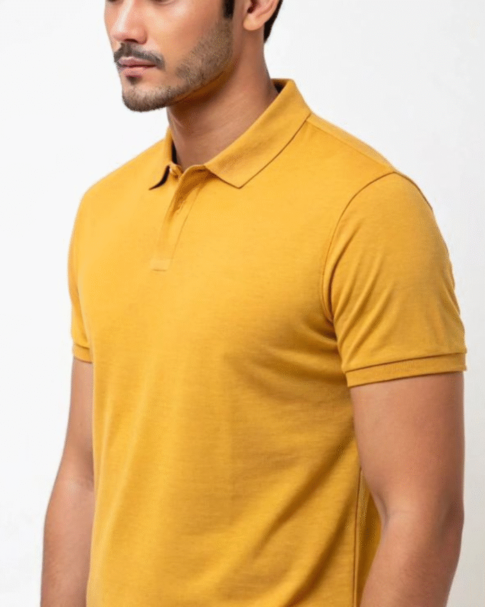 “Plain yellow polo t-shirt unisex minimal streetwear by Echores”
