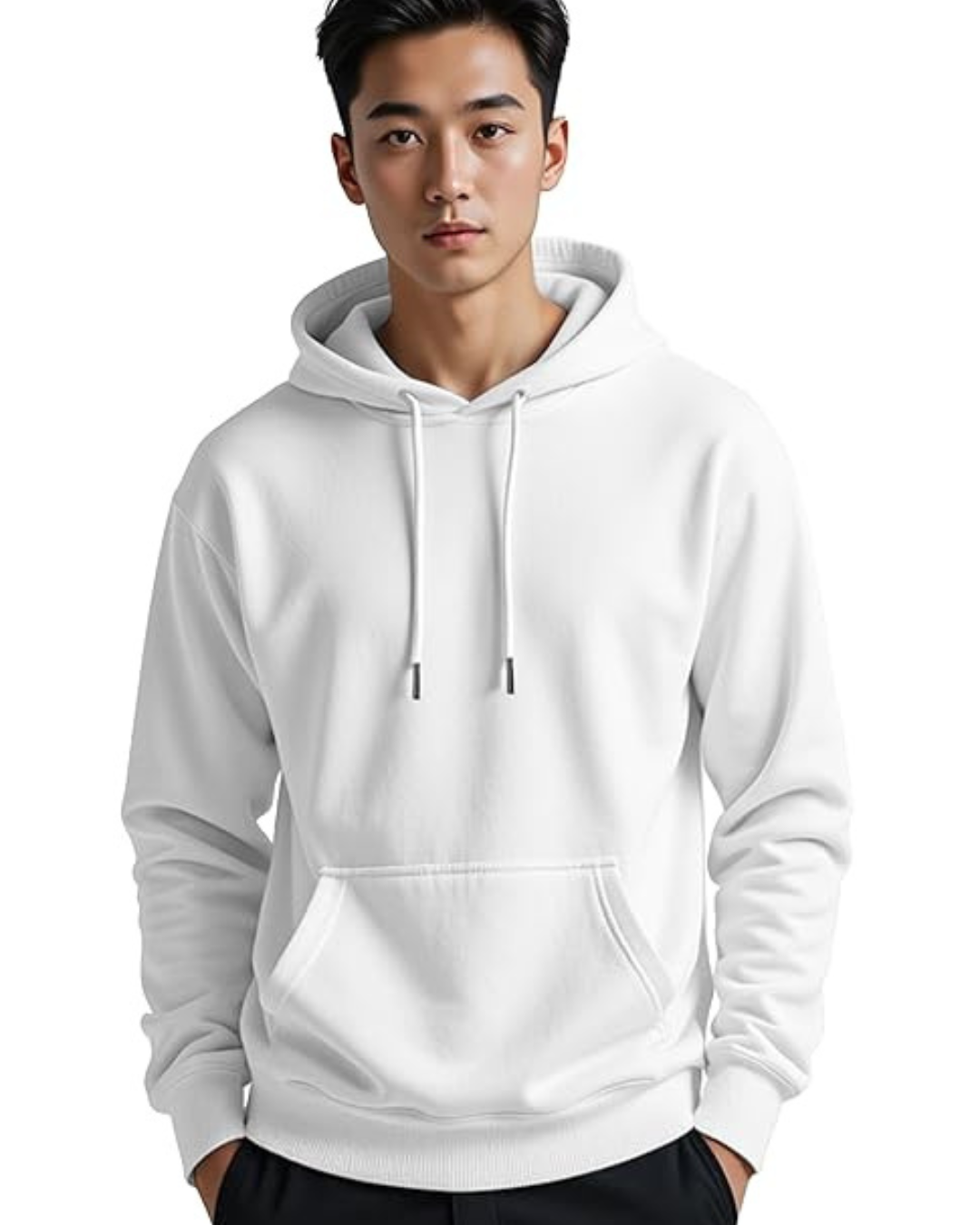 2 Plain white hoodie unisex minimal streetwear by Echores