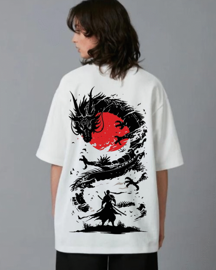printed t-shirts Samurai Dragon printed t-shirt oversized printed t-shirt Echores printed t-shirts streetwear printed t-shirts