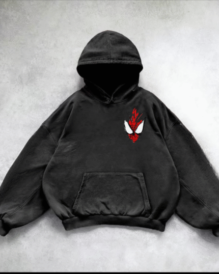 Stone Wash Spider-Man Oversized Hoodie – Vintage Superhero Streetwear Hoodie by Echores