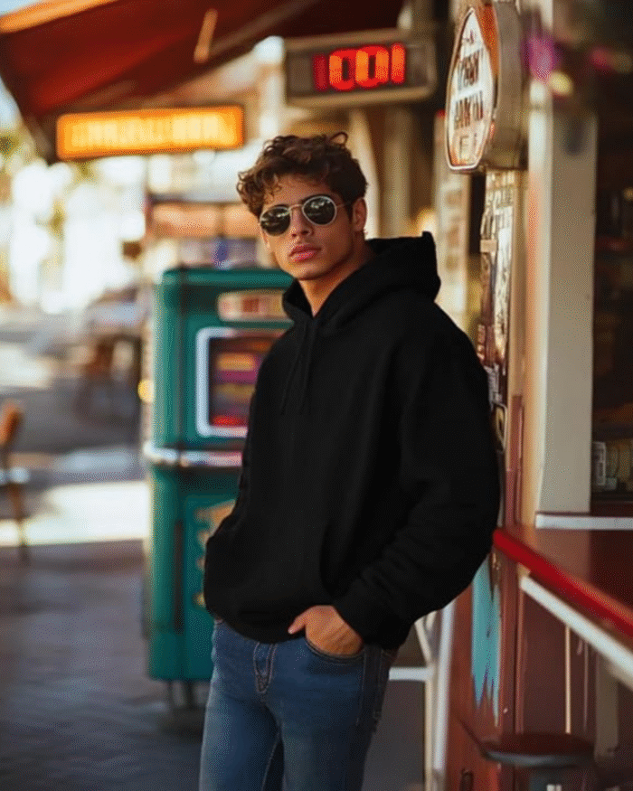 Classic Black Oversized Hoodie – Unisex Streetwear by Echores - Image 5