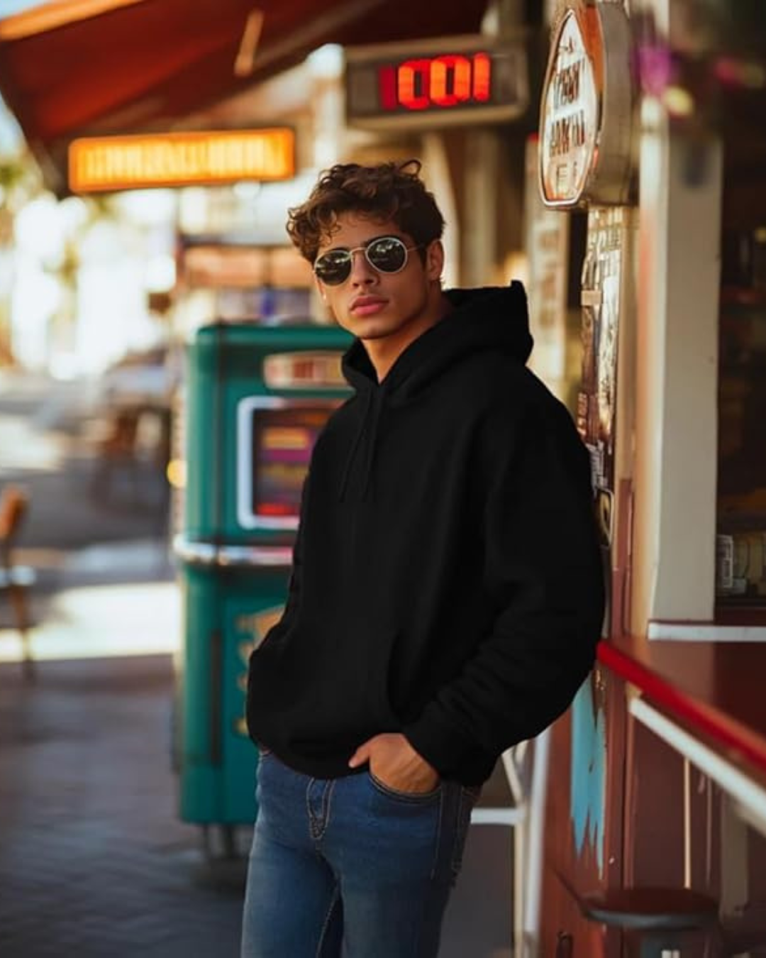 23 Classic Black Oversized Hoodie – Unisex Streetwear by Echores - Image 5