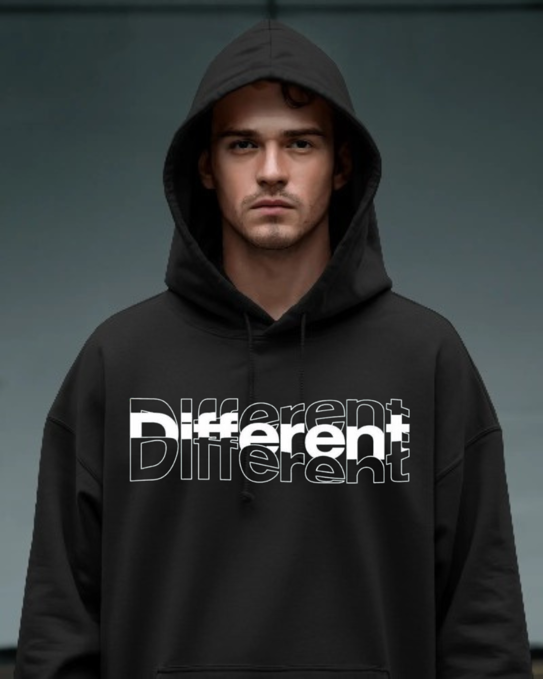 24 Printed Design Black Oversized Hoodie (Unisex) – Trendy Streetwear Hoodie by Echores