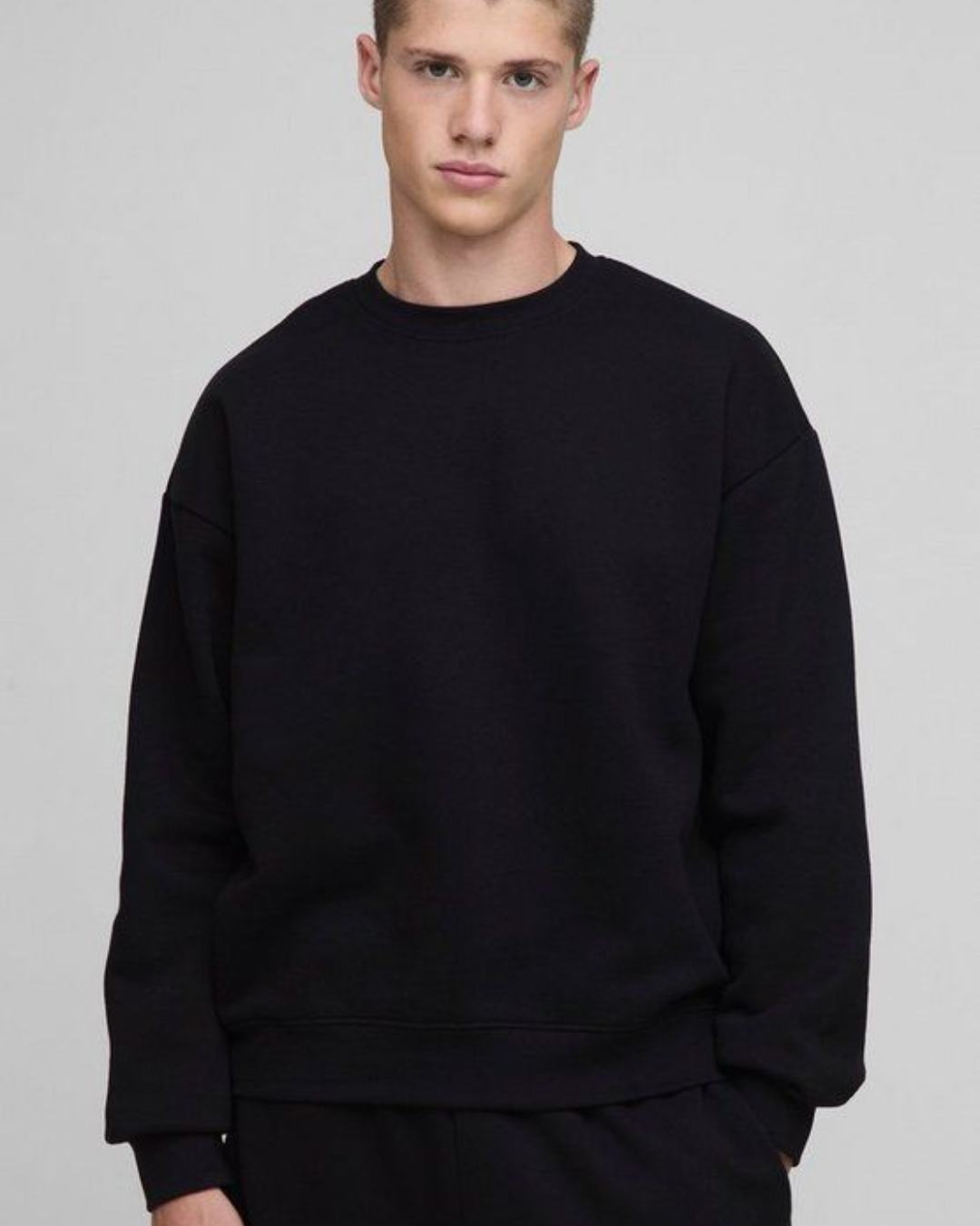 24 “Plain black sweatshirt unisex minimal streetwear by Echores”