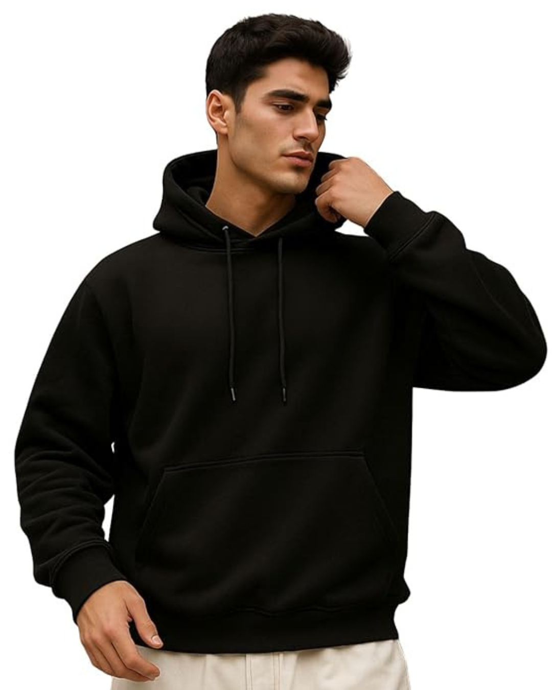 24 Classic Black Oversized Hoodie – Unisex Streetwear by Echores - Image 2