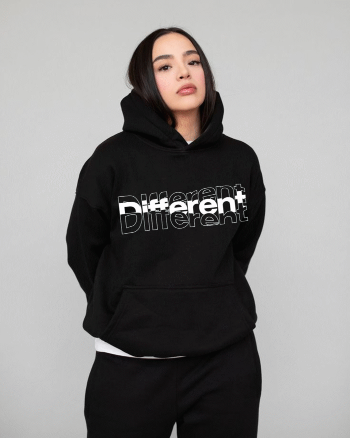 Printed Design Black Oversized Hoodie (Unisex) – Trendy Streetwear Hoodie by Echores