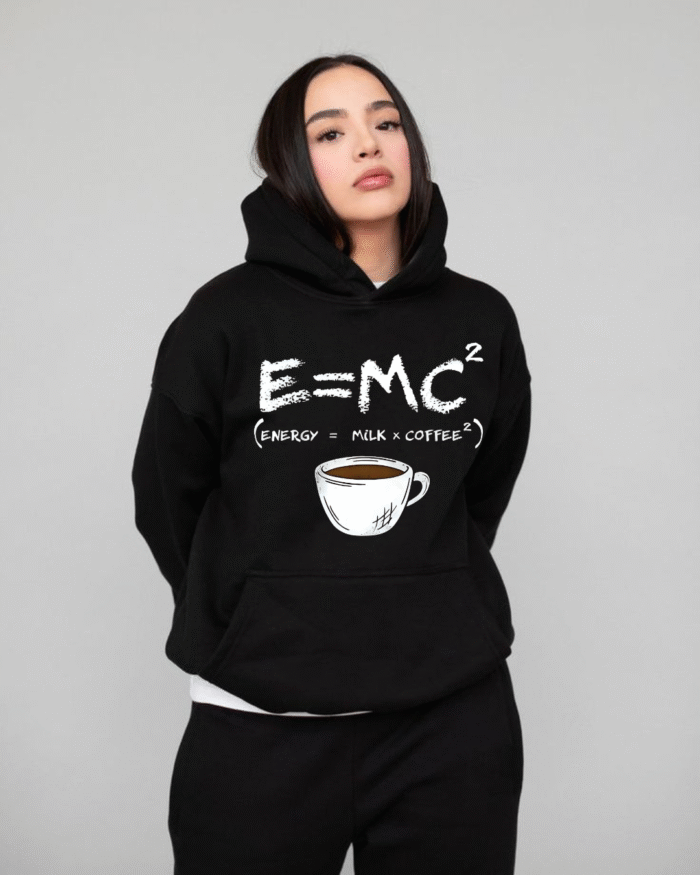 “Coffee printed black hoodie unisex streetwear by Echores”