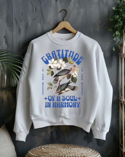 “Oversized white sweatshirt printed design unisex streetwear by Echores”