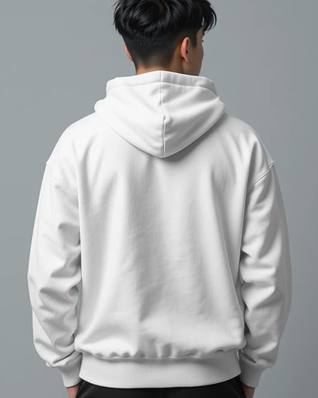 3 Plain White Hoodie – Unisex Minimal Streetwear by Echores - Image 3