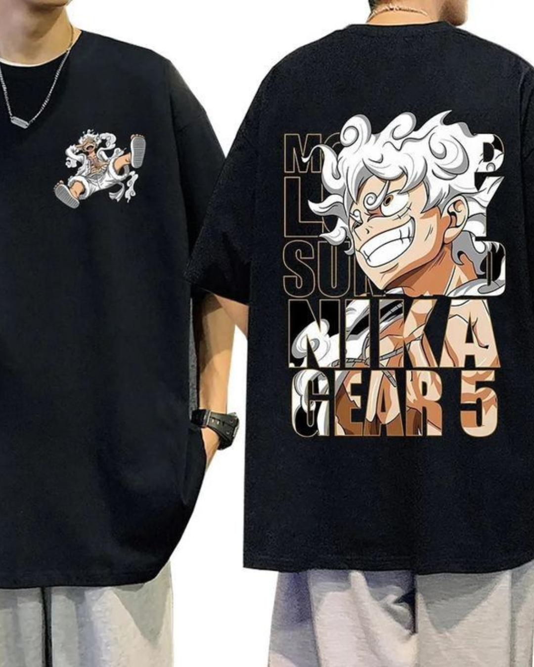 32 Luffy Gear 5 Anime Oversized T-Shirt – Premium Streetwear by Echores - Image 1