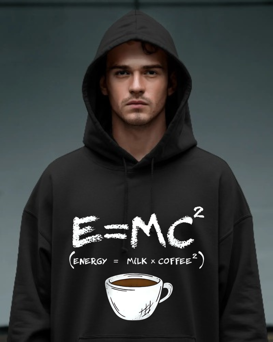 4 “Coffee printed black hoodie unisex streetwear by Echores”