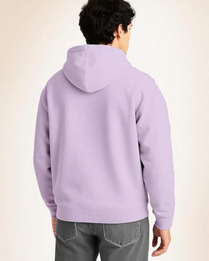 Plain Lavender Hoodie with Front Pocket – Unisex Comfort by Echores - Image 2