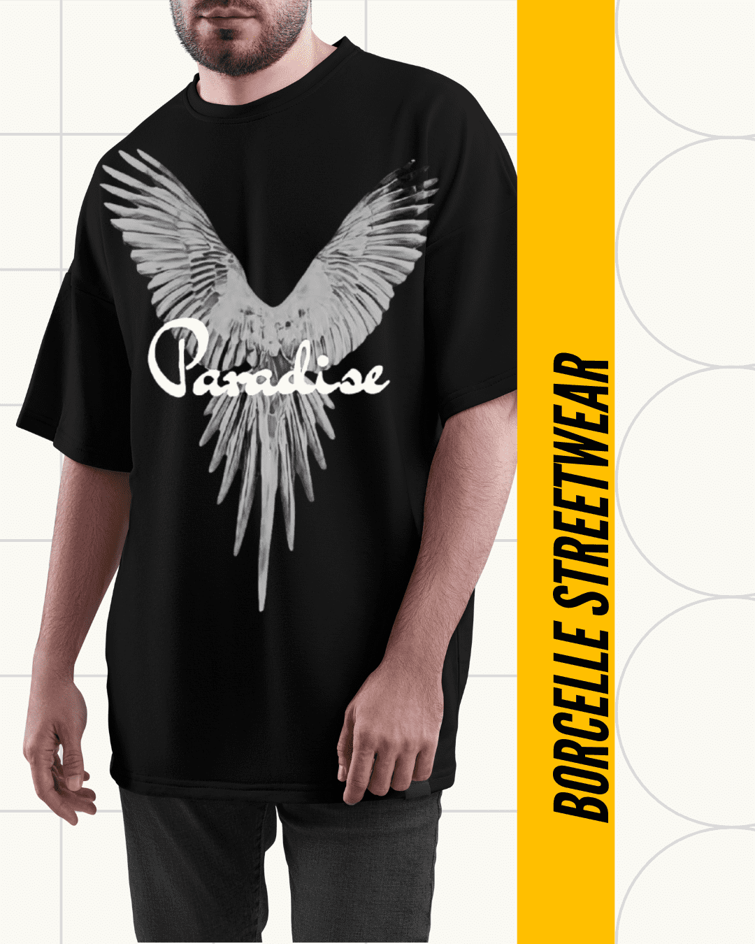 over-sized T-Shirt Mockup 2nd (1) Paradise Oversized Printed T-Shirt by Echores – Premium Cotton Streetwear Tee